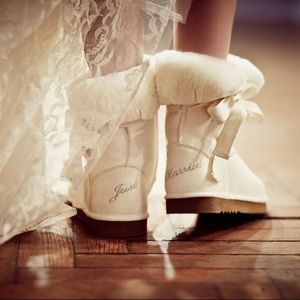“Just Married” Shearling Boots